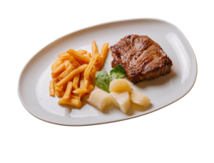 Bife de chorizo con papas fritas